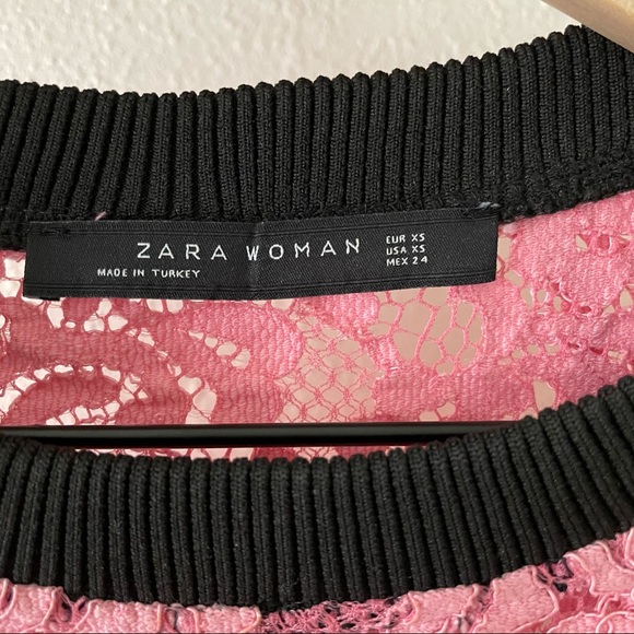 Zara oversized pink lace top - Picture 4 of 7